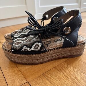 Sam Edelman Beaded Platform Espadrilles